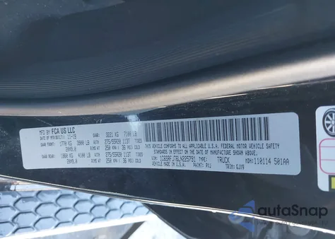 2020 Ram 1500 Laramie 4X4 5'7 Box из США, поврежденный, VIN 1C6SRFJT6LN225791